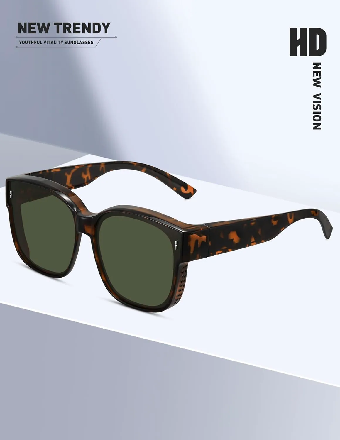 

Солнцезащитные очки MEETSUN увеличенного размера для женщин, модные большие квадратные поляризованные солнцезащитные очки для вождения, Brown Tortoise Green