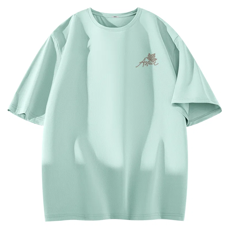Детская футболка с коротким рукавом Ice Silk Quick Dry Sun Protection Aqua Green (B Maple Leaf Pin Badge) MINISO, Aqua Green (B Maple Leaf Pin Badge)