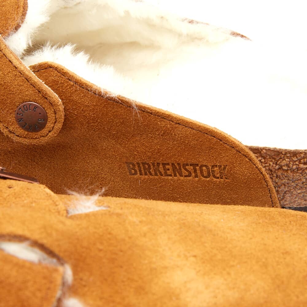 Сандалии Birkenstock Boston Shearling Suede Leather, коричневый — фото 3