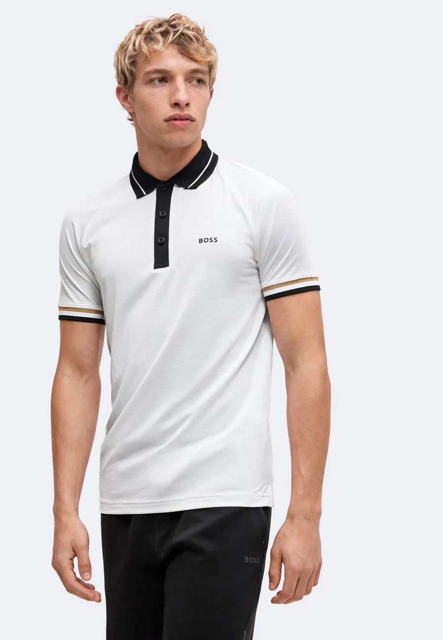Спортивная футболка BOSS Performance Shirt 'Court' белого цвета — фото 4