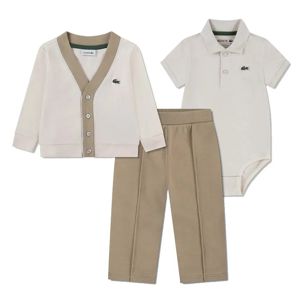 Комплект из 3 предметов Mon Premier Lacoste Kids, бежевый
