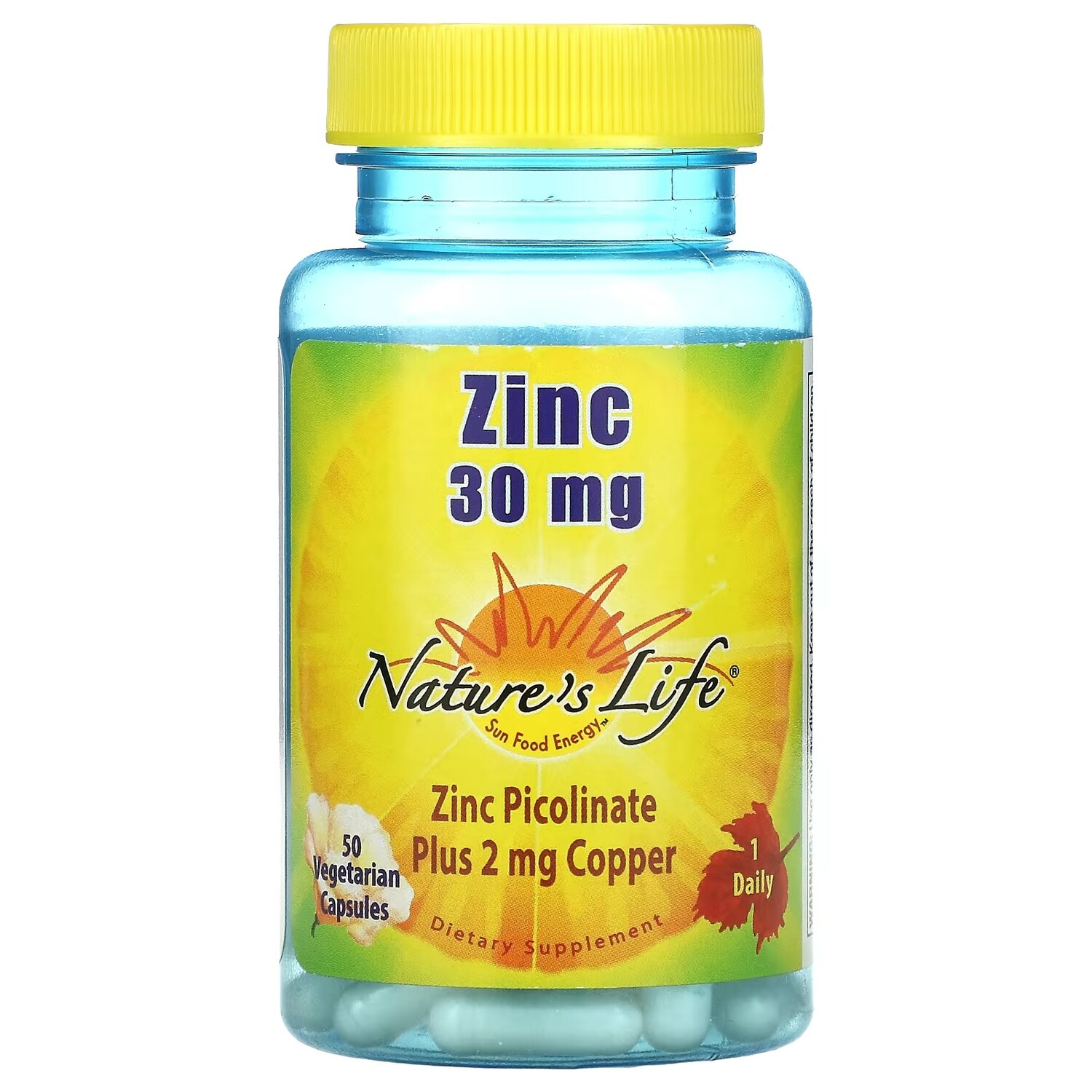 

Nature's Life Цинк 30 мг, 50 вегетарианских капсул