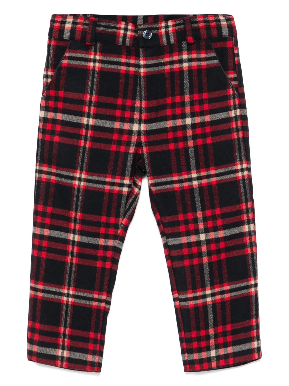 Patachou Checked Trousers in Red, Blue, and Grey
