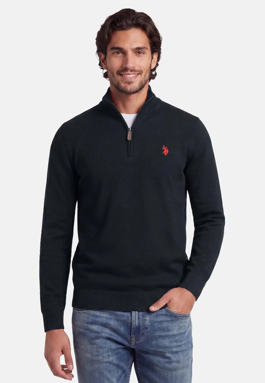 Пуловер с высоким воротником, черный U.S. Polo Assn.