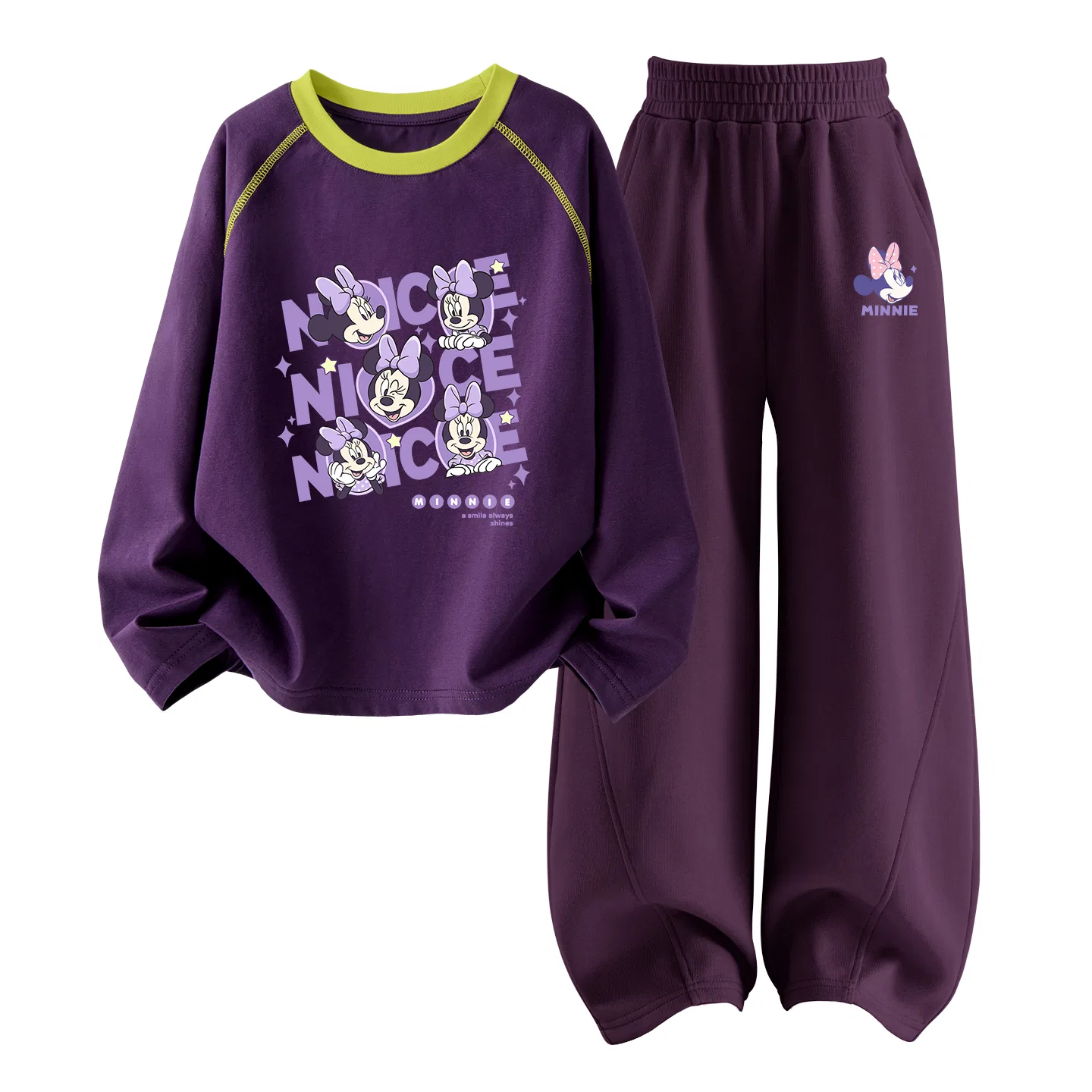 Детский спортивный костюм с круглым вырезом Disney Daisy Knot Minnie Mulberry Purple, Heather Navy