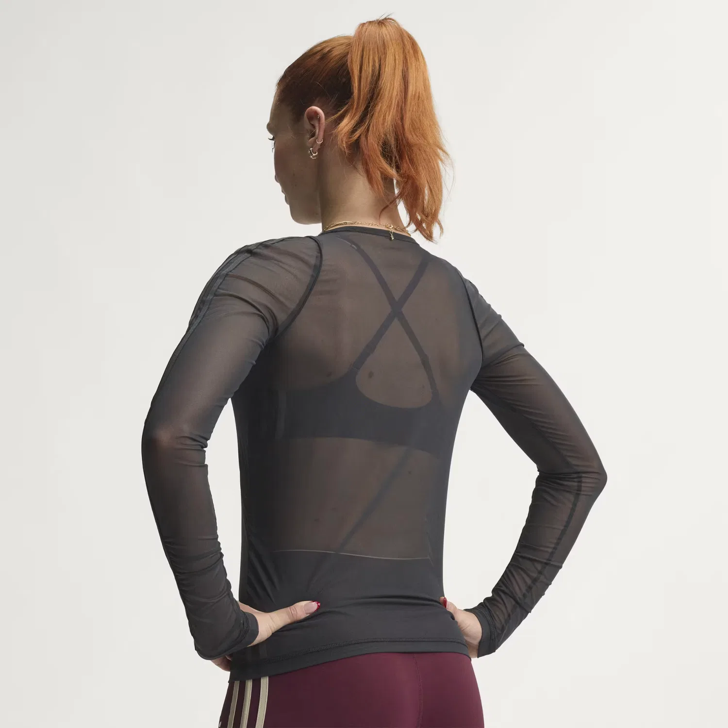 Женская футболка с длинными рукавами облегающего кроя Sport Longsleeve Adidas Originals, черный — фото 2
