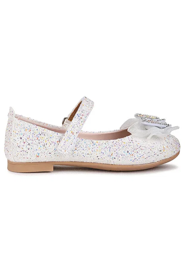 Детские балетки для девочек с принтом Hiza Stoned Velcro Kiko Kids, Sedef — фото 4