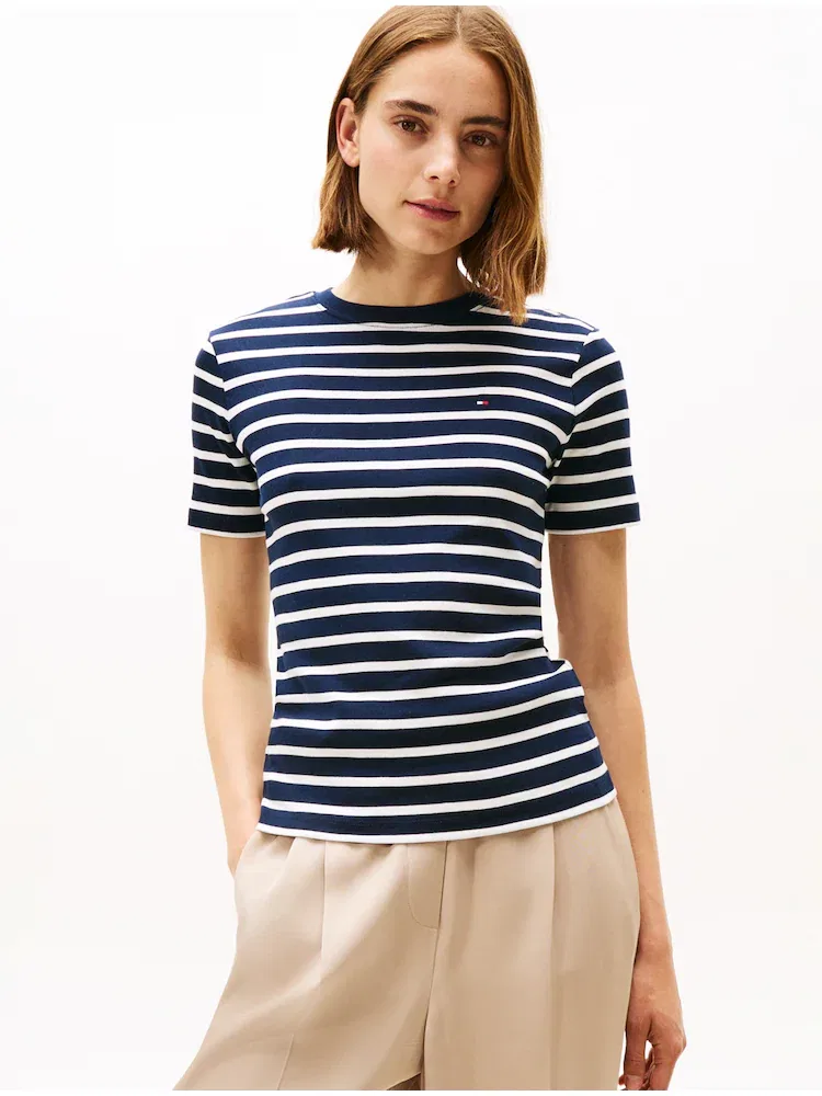 Футболка с круглым вырезом TOMMY HILFIGER, Navy