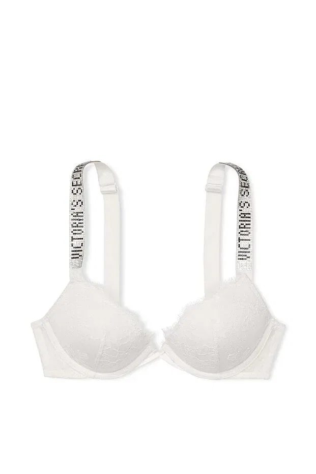 Женский бюстгальтер с тонкими бретелями Sparkling Strap Lace Victoria'S Secret, Coconut White — фото 3