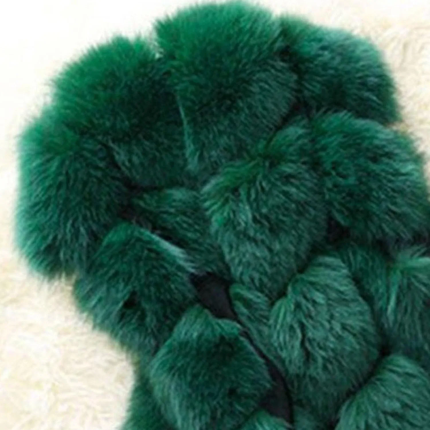 Женский жилет без рукавов с искусственным мехом Warm Faux Fur Coat, Verde — фото 4