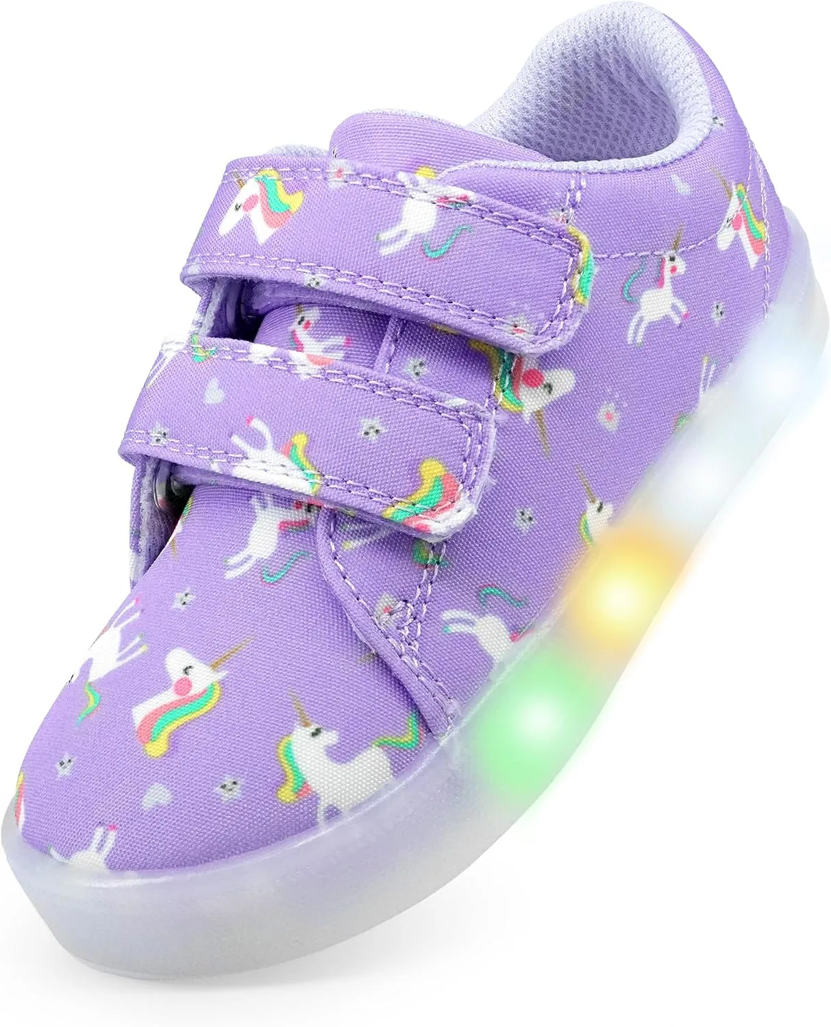 Детские кроссовки для девочек со светящейся подошвой Vivaki YESKIS, Light Purple Light Up Shoes