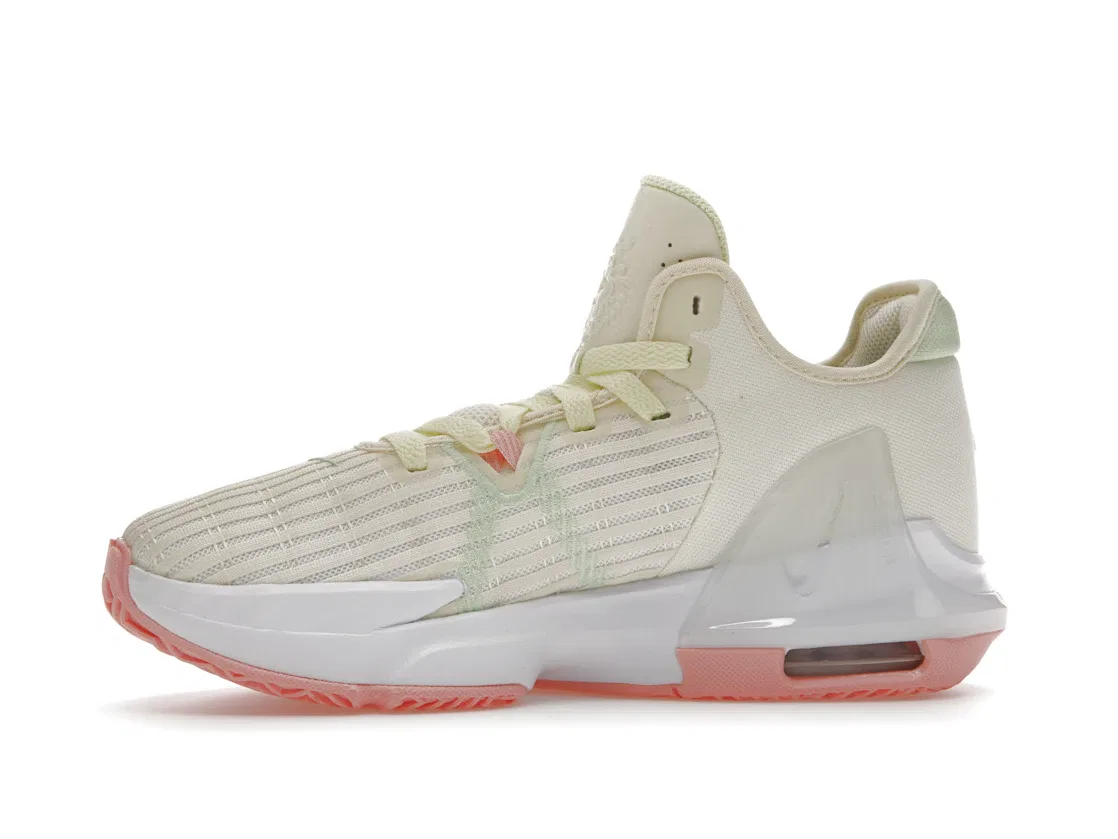 Детские кроссовки для мальчиков с вентилируемым верхом Nike LeBron Witness 6, Coconut Milk/Polarized Blue/Vapor Green/Citron Tint — фото 3