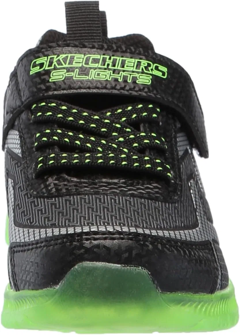 Детские кроссовки для мальчиков со светящейся подошвой Grid Flash Skechers, Black/Blue — фото 2