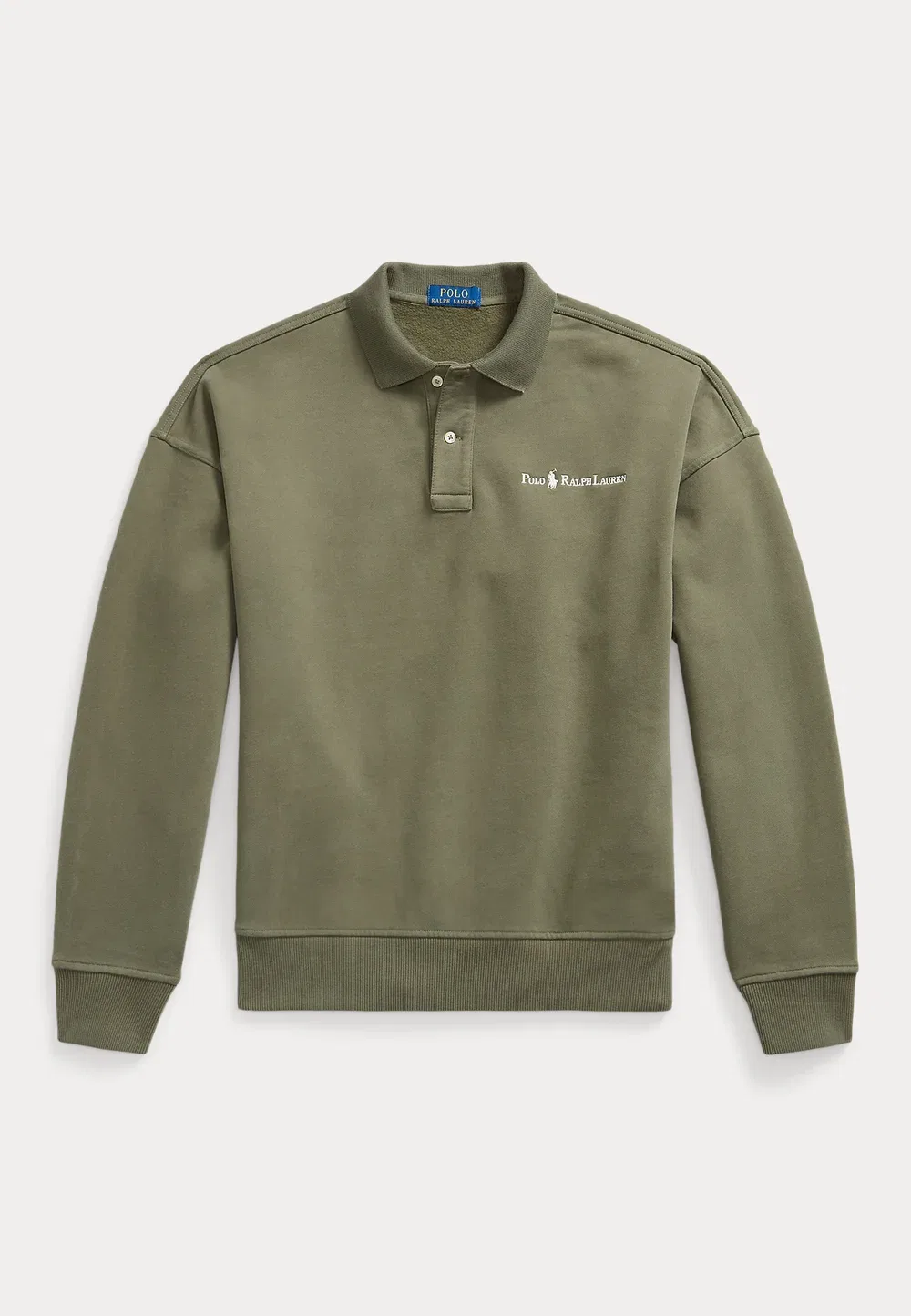 Свободная толстовка с воротником и логотипом Polo Ralph Lauren, Cruise Olive — фото 4
