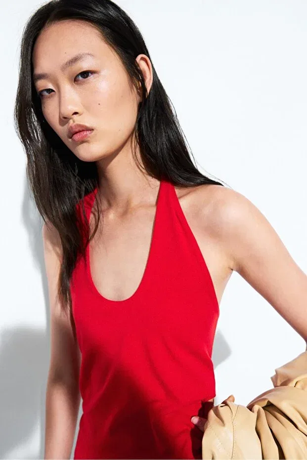 Женская блуза без рукавов Massimo Dutti, Red — фото 3