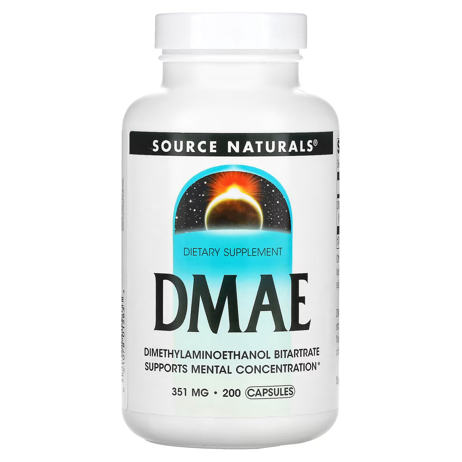 

Source Naturals, ДМАЭ, 351 мг, 200 капсул