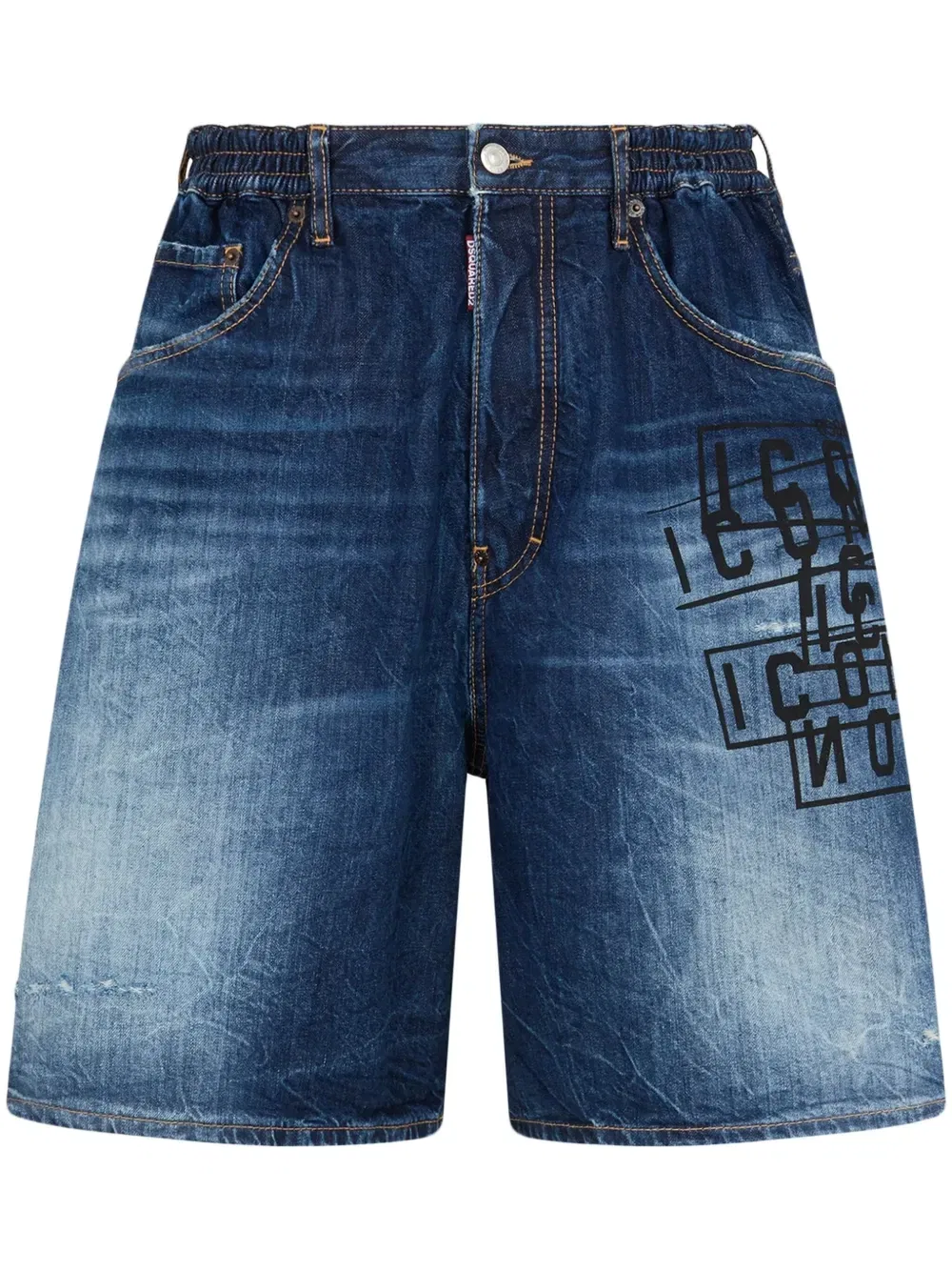 Джинсовые шорты с логотипом Dsquared2, синий
