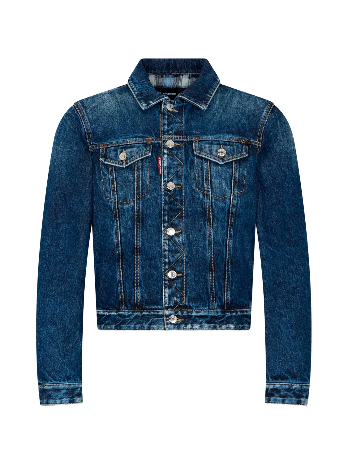 Джинсовая куртка Dark Highlight Mini Front Dsquared2, синий