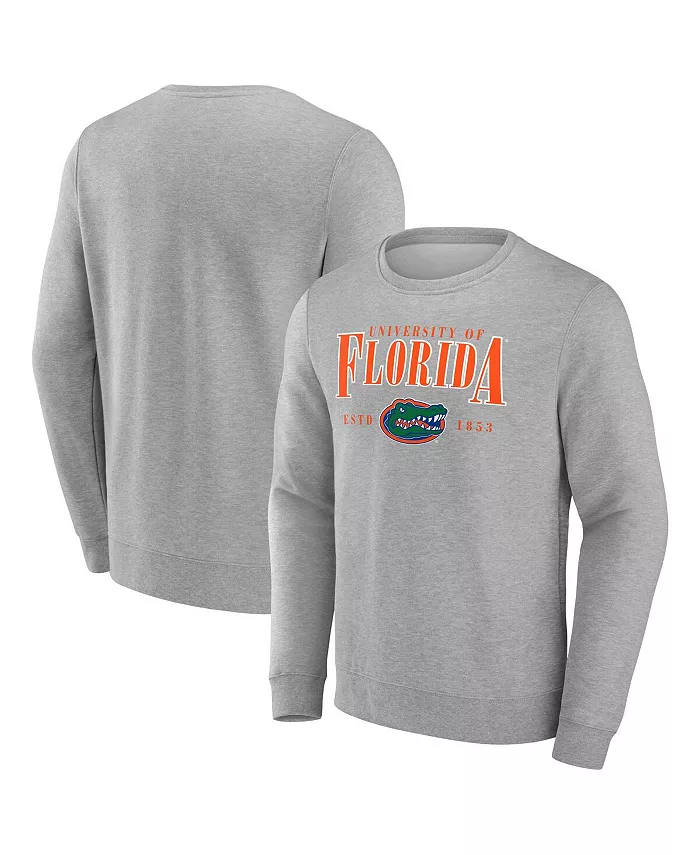 

Мужская серая толстовка Florida Gators True Classics Act Fast Fleece с капюшоном Fanatics