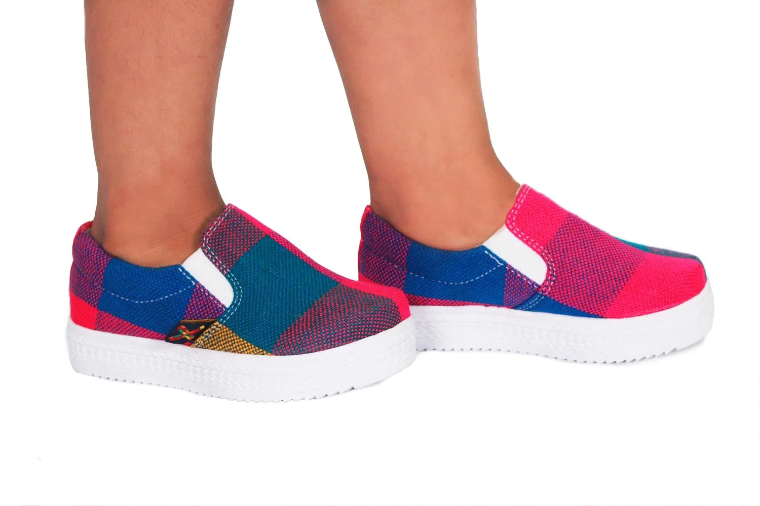 Детские кеды-слипоны из канваса Xibany Original Canvas Slip-On Sneaker, Blue Pink — фото 2