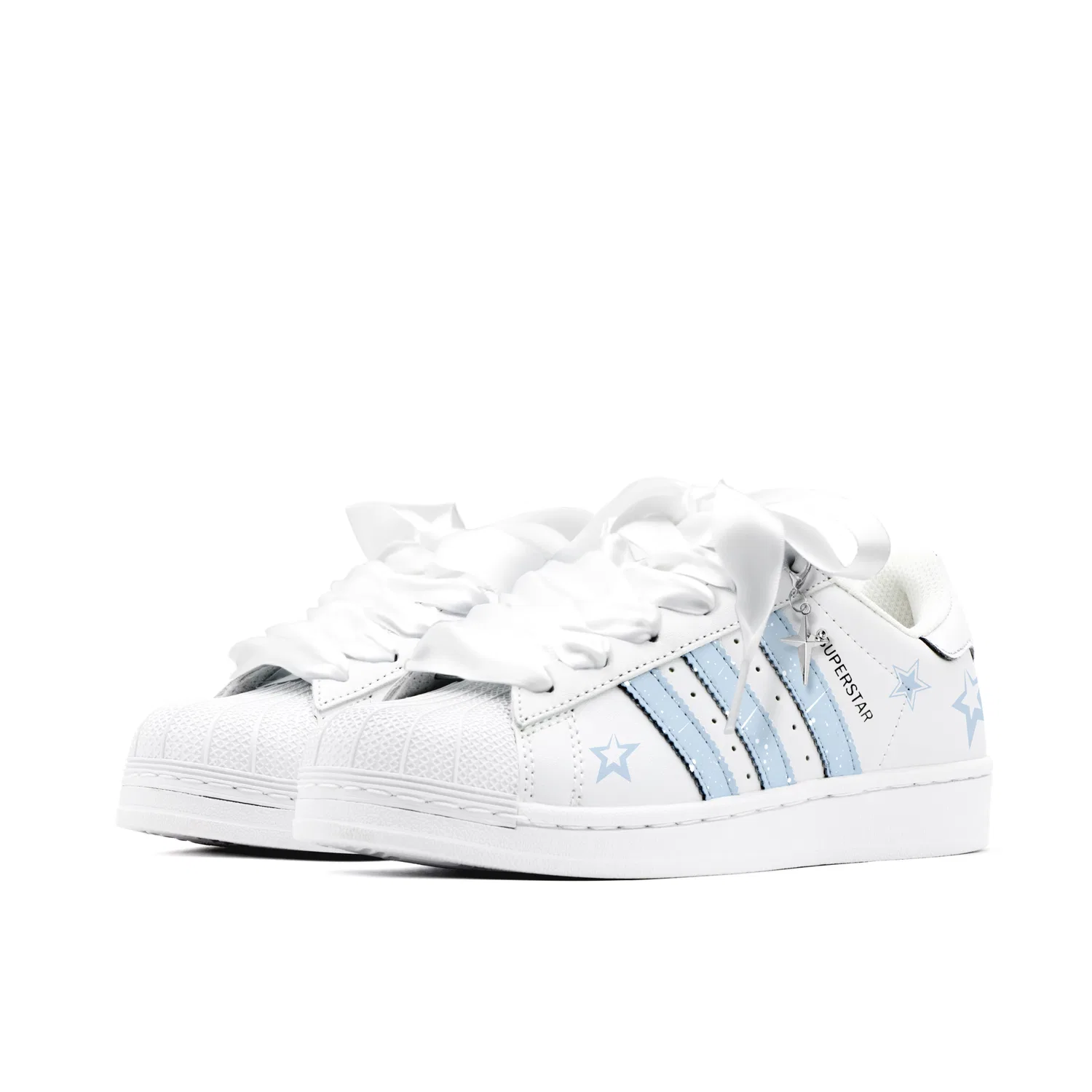 Детские кеды для скейтбординга с длинным рукавом Superstar 2 Adidas Originals, Blue White — фото 4