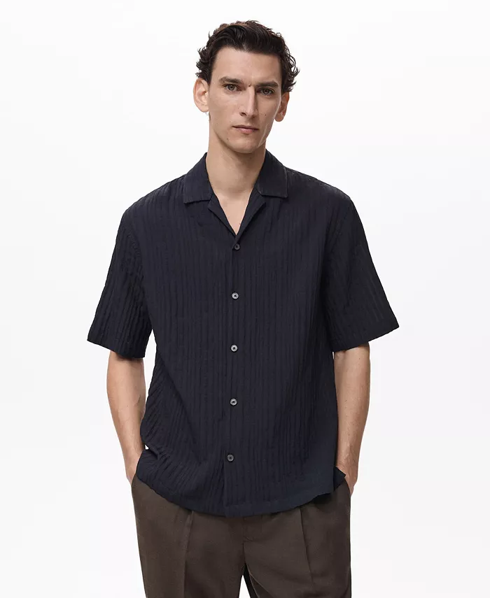 

Мужская рубашка Stripped Structure MANGO, синий