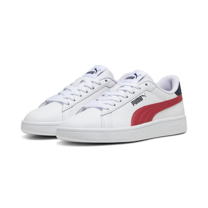 

Кожаные кроссовки Smash 3.0 Молодежные PUMA White Club Red Navy Blue, цвет blau