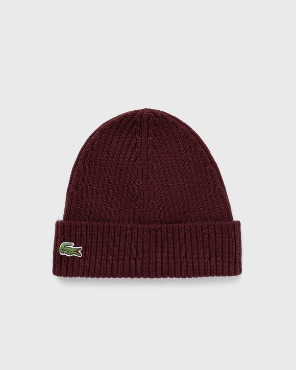 

Шапка Lacoste Rib Knit Brushed Wool Beanie, цвет expresso