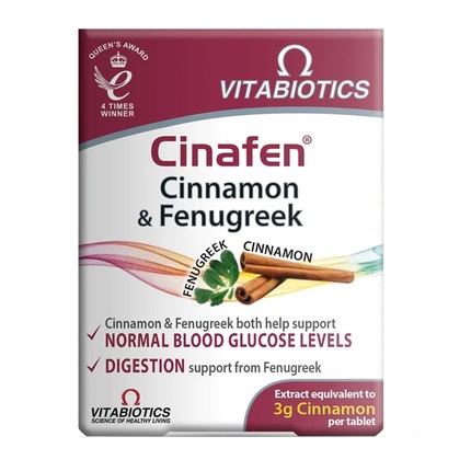 

Cinafen Корица и пажитник пищевая добавка 60 таблеток Vitabiotics