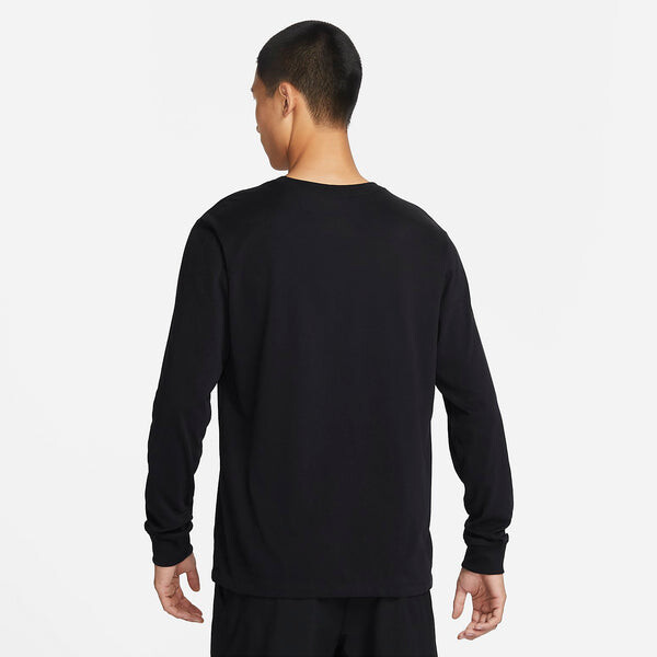 Футболка dri fit uv длинный рукав майлер бег футболка Nike, черный — фото 2