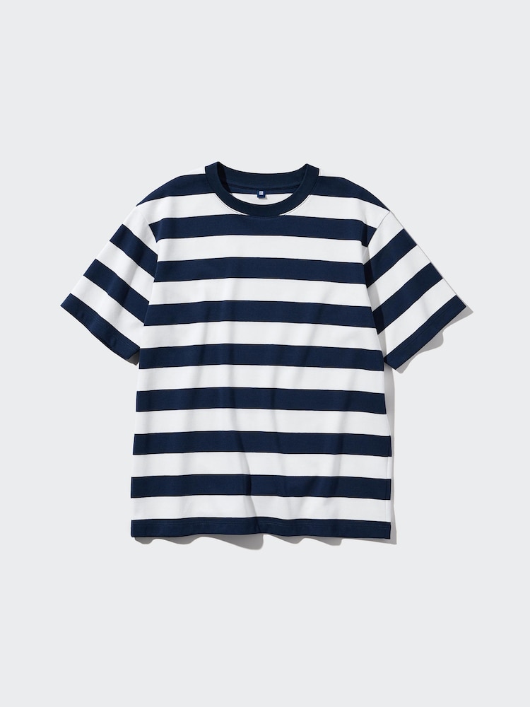 

Хлопковая футболка в полоску airism Uniqlo, синий
