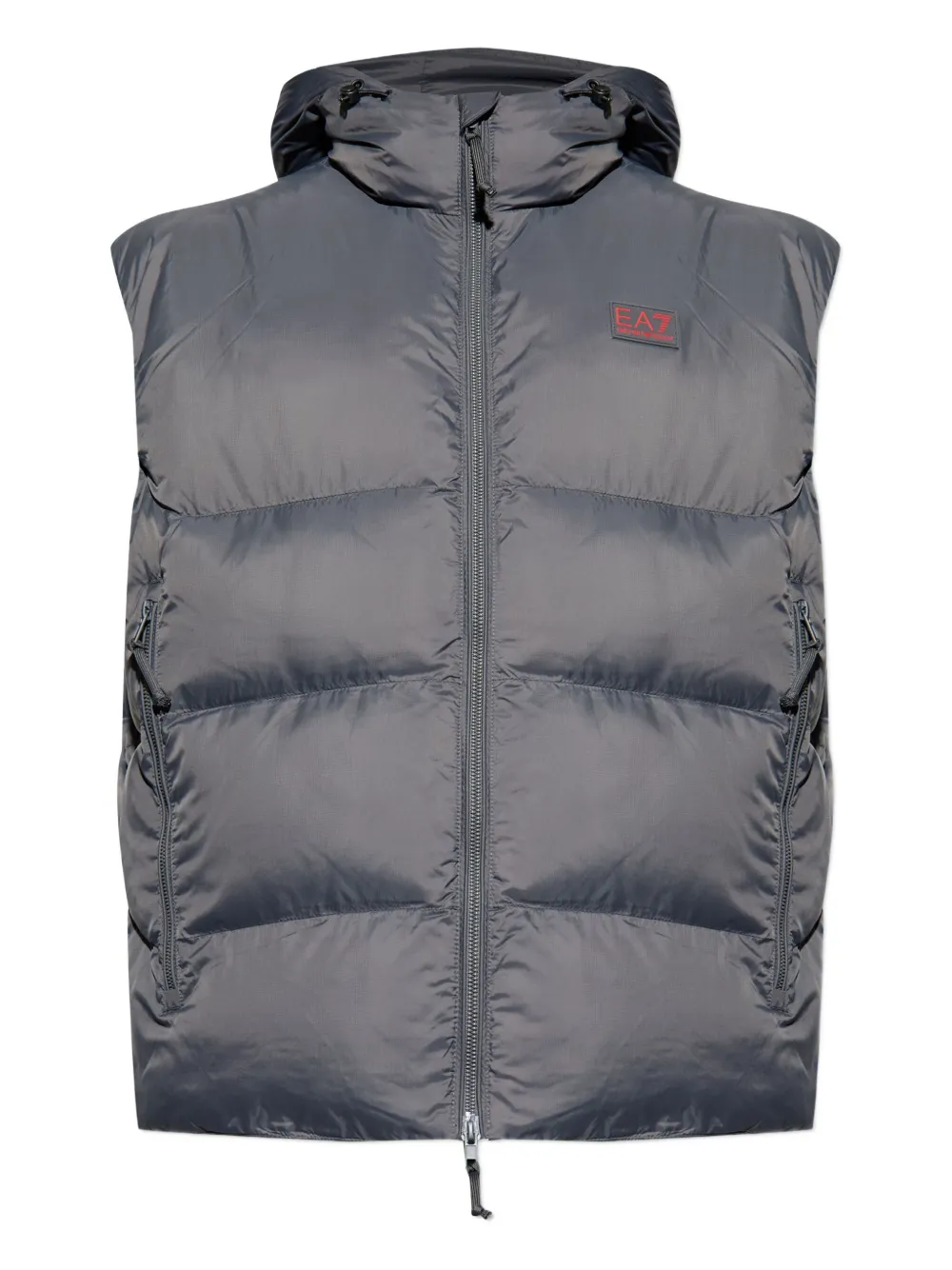 

Жилет с капюшоном на молнии Ea7 Emporio Armani, серый