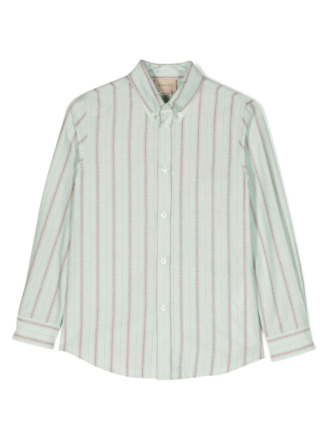 

Полосатая рубашка с длинными рукавами Gucci Kids, зеленый
