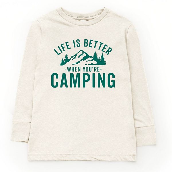 

Футболка с длинным рукавом Life is better when you're camping The Juniper Shop, Natural