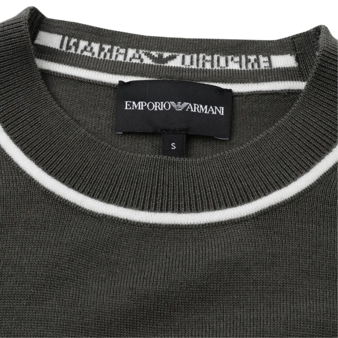 

Свитер с лого-жаккардом из вирджинской шерсти EMPORIO ARMANI, кофейный