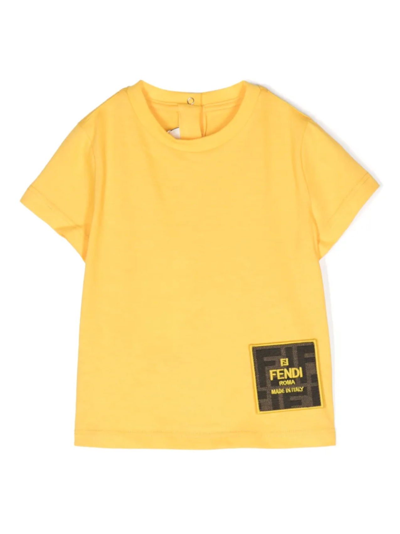 

Футболка с нашивкой-логотипом Fendi Kids, желтый