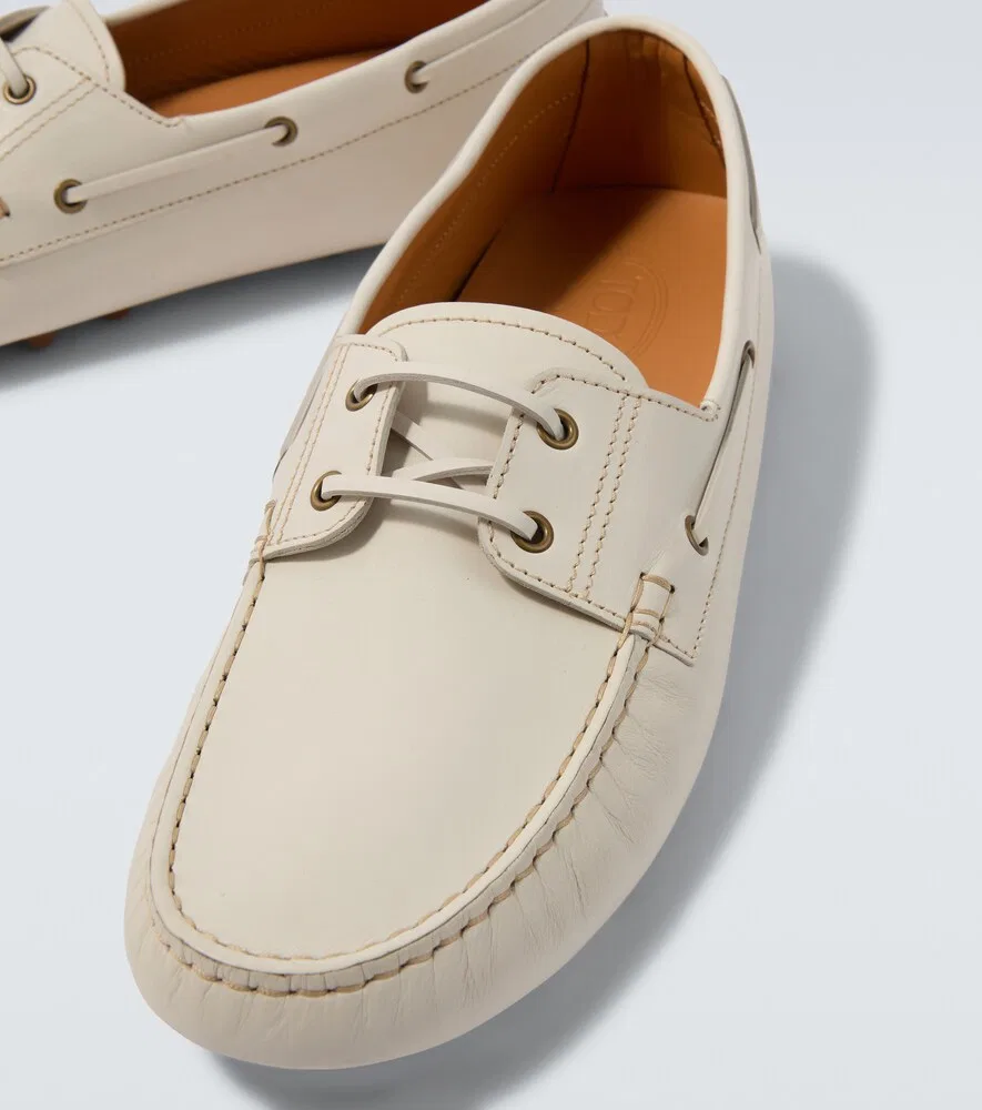 Кожаные водительские туфли Tod's, белый — фото 3