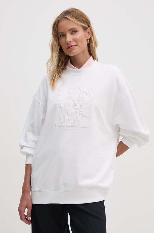 

Хлопковая толстовка Calvin Klein Jeans, белый