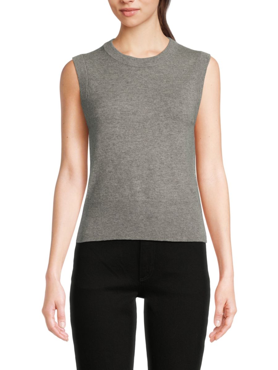 

Жилет-свитер из смесовой шерсти Vince, цвет Heather Grey