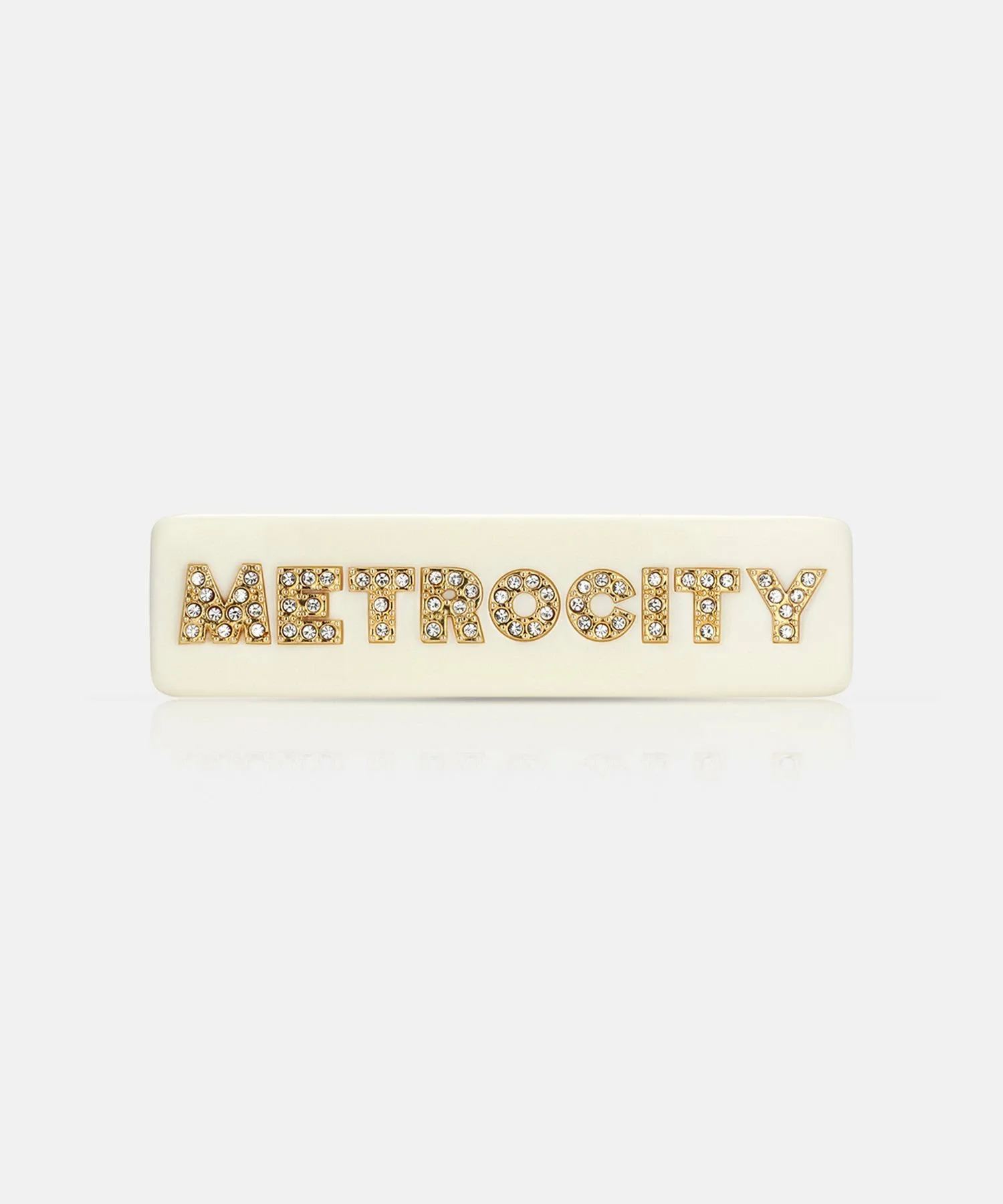 M Базовая белая заколка для волос в форме клевера Metrocity, white