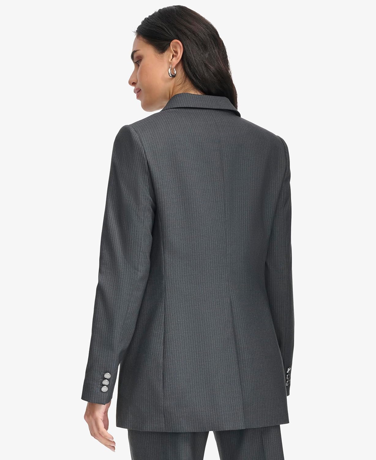 Женский блейзер Calvin Klein Lux на одной пуговице, Charcoal/Cream — фото 4