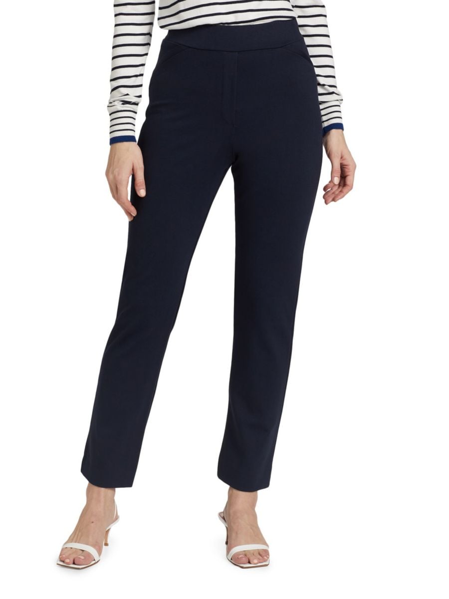 

Брюки Ponte Slim-Fit Saks Fifth Avenue, цвет Deep Navy