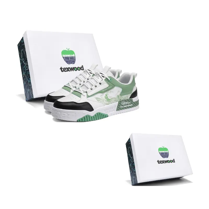 

TEXWOOD Мужские скейтерские кеды низкие бело-зеленые, цвет White Green