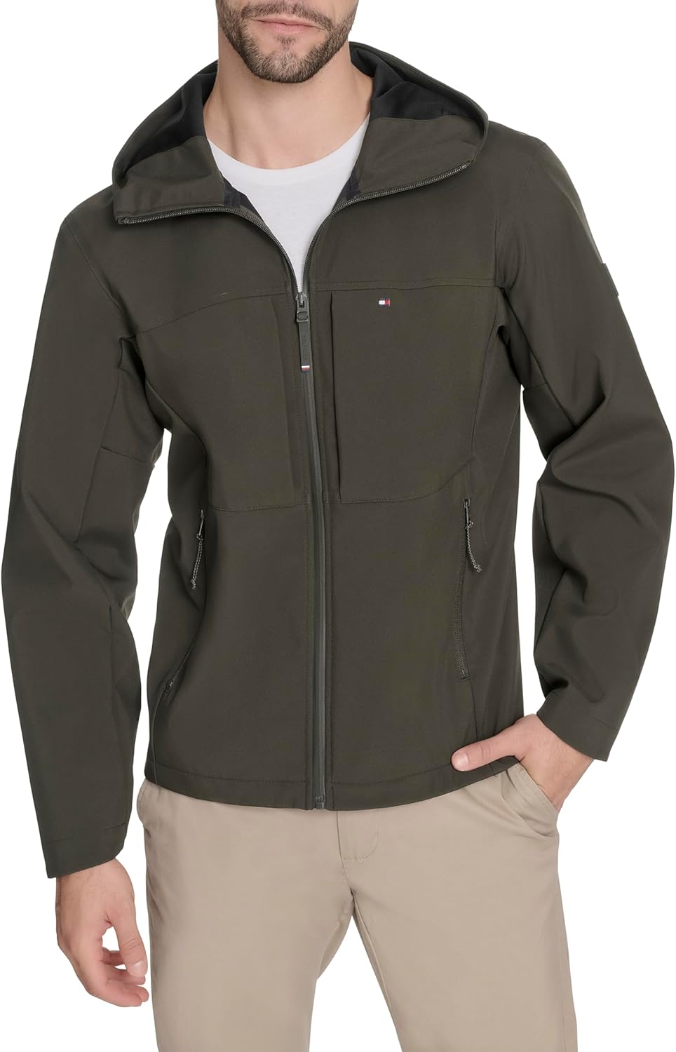 

Мужская куртка Tommy Hilfiger с воротником-стойкой, Olive