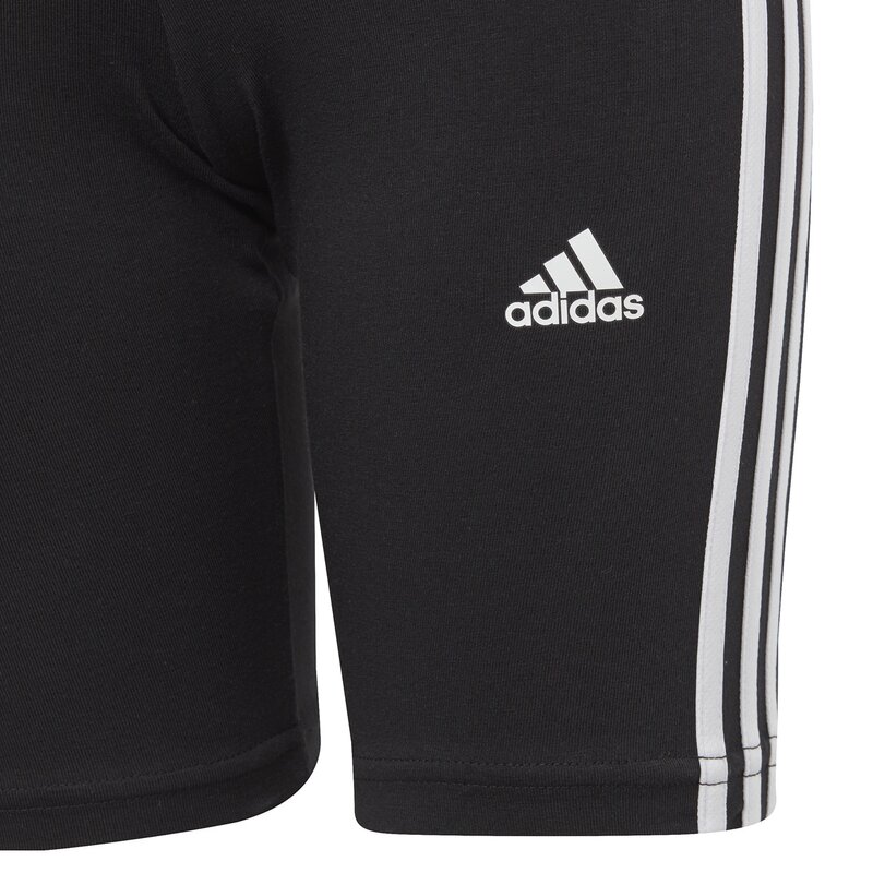 Обтягивающие хлопковые шорты с тремя полосками Adidas, черный — фото 3