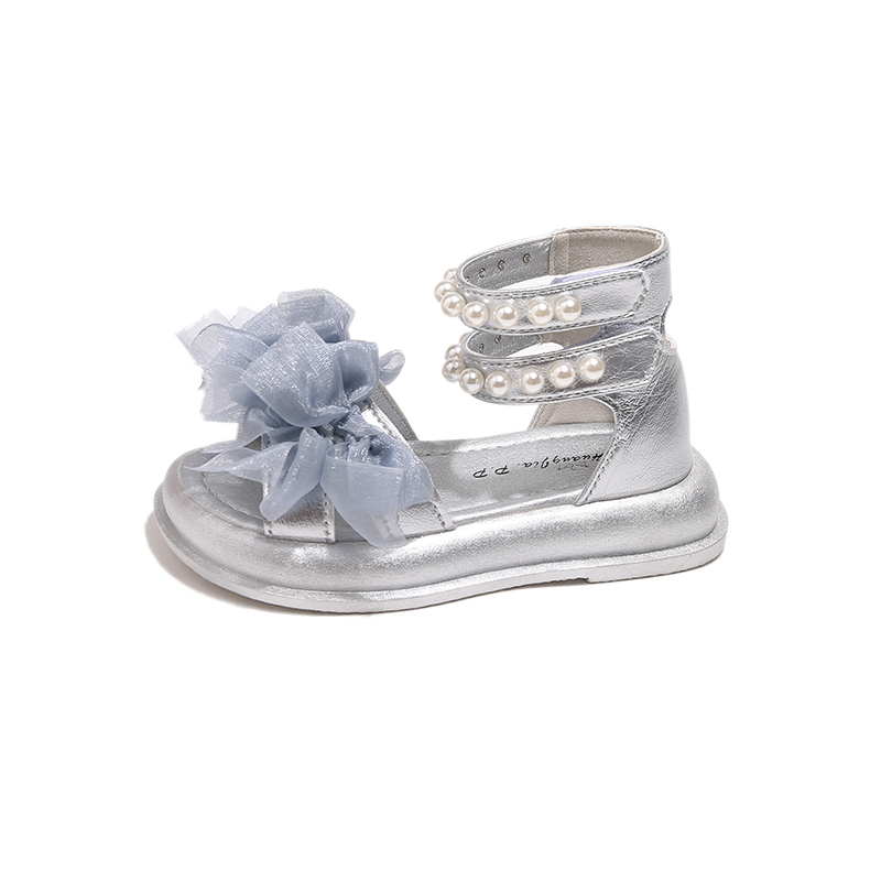 

Детские сандалии с нескользящей подошвой и износостойким верхом средней высоты SHIBU, серебряный