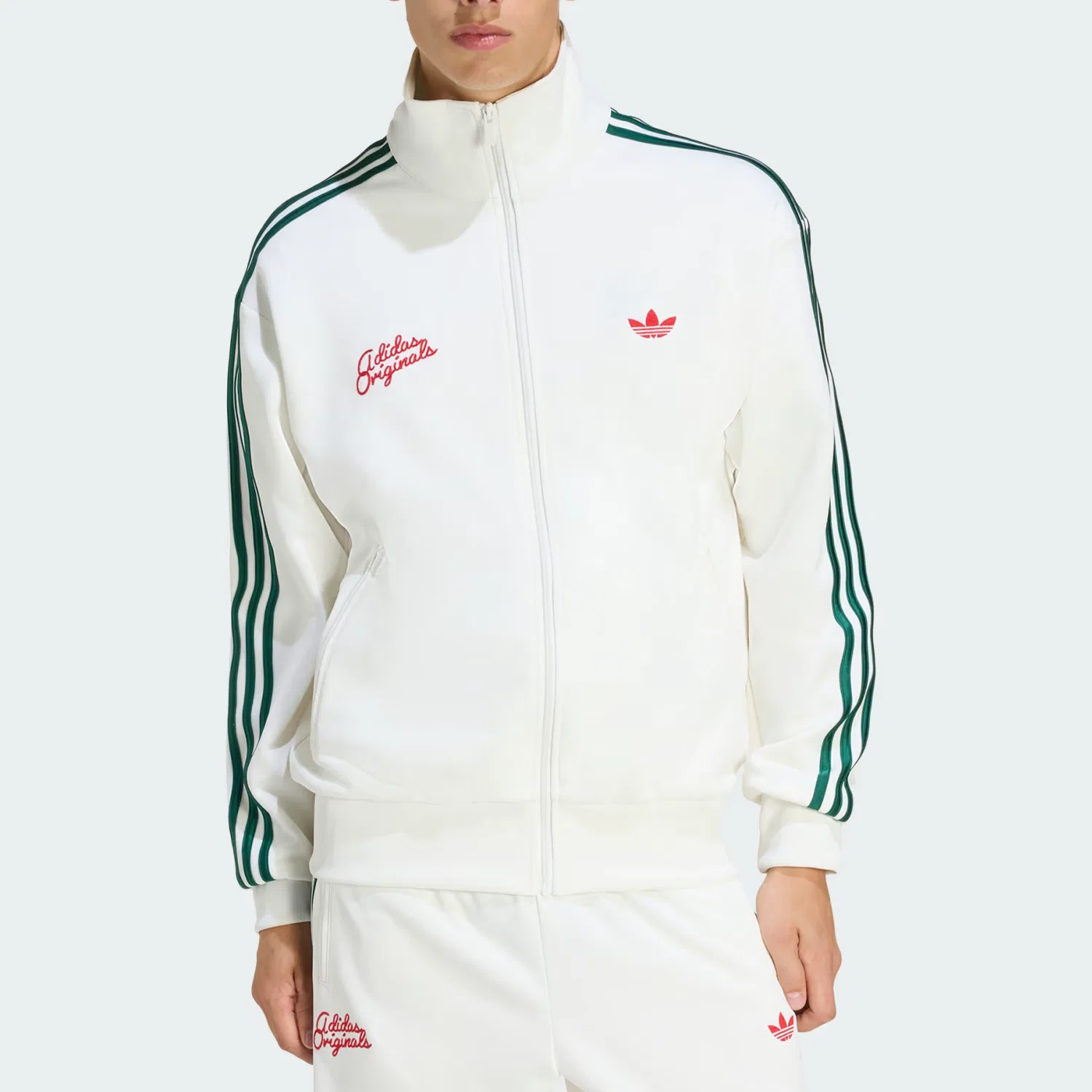 Куртка Firebird Track Top Roses Adidas Originals экрю — фото 4
