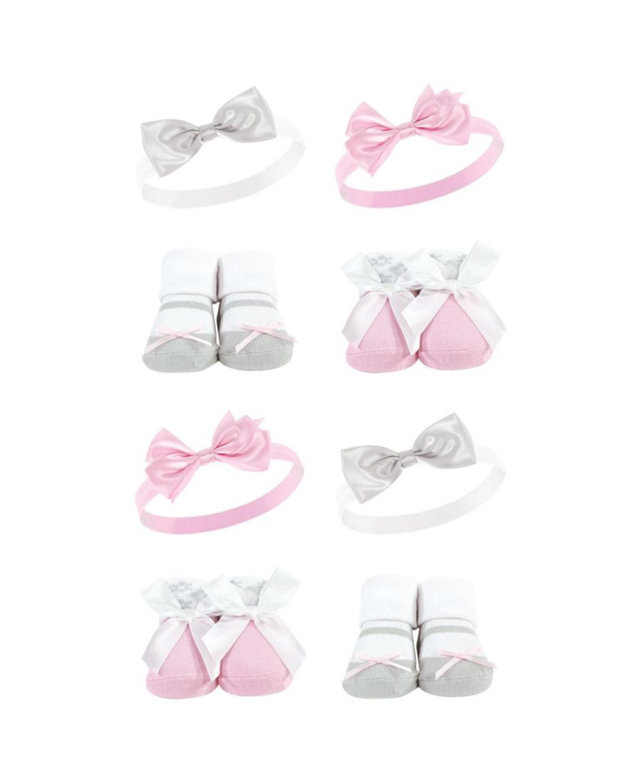 

Набор из 8 предметов: повязка на голову и носки Hudson Baby, Pink gray
