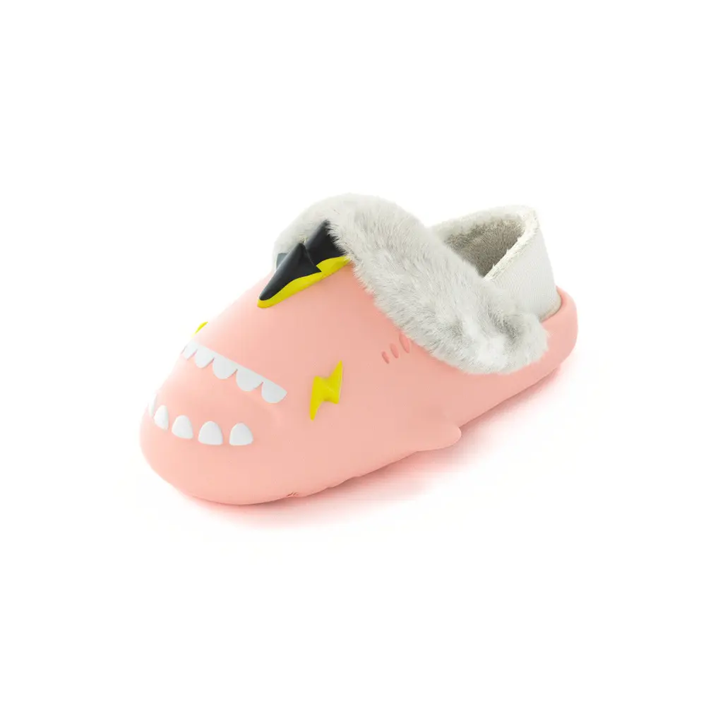 

HelloSlippers Акула Зимние Шаркикс Зимний Молниевый Дракон, Закрытые Тапочки на Каблуке Унисекс Розовые, цвет Pink