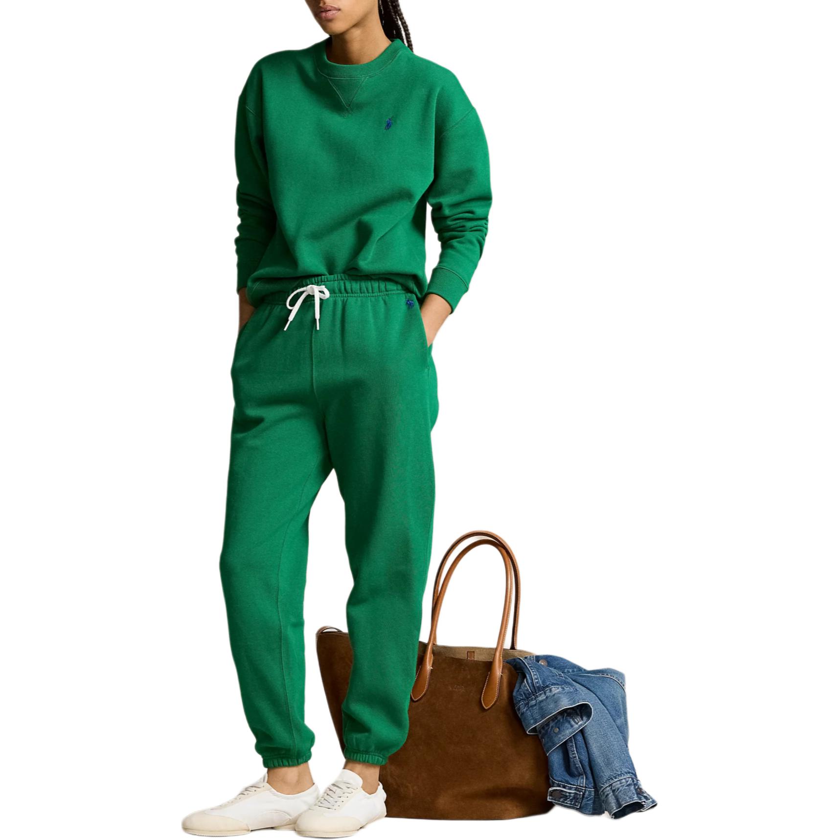 Флисовые спортивные штаны Polo Ralph Lauren, темно зеленый — фото 4